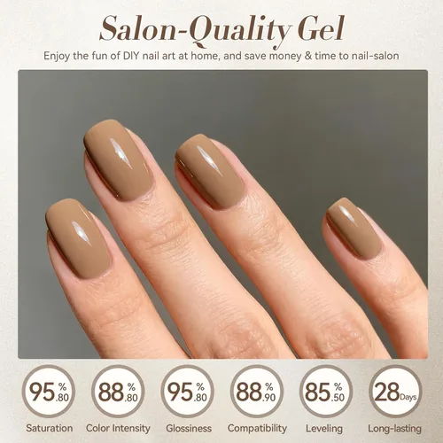 Vista 6 de Born Pretty Nude Pink - Juego de 23 esmaltes de uñas de gel, tonos de piel, marrón neutro Sueño viejo