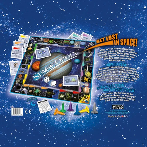 Vista 5 de Late for The Sky Space-Opoly Space Adventure - Juego de mesa para familias, 2 a 6 jugadores, a partir de 8 años, juego de fiesta de estrategia