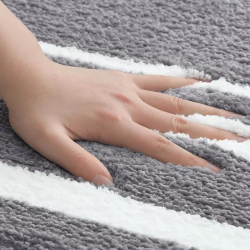 Vista 2 de HOMEIDEAS Juego de 2 alfombras de baño, a rayas, súper absorbentes, de microfibra suave, antideslizantes, lavables, para ducha y bañera (gris)