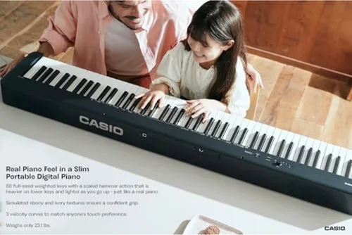 Vista 2 de Casio CDP-S160 – Piano Digital con 88 Teclas Ponderadas con Teclado de Acción de Martillo Escalada Modo Dueto para Estudiantes Sensación