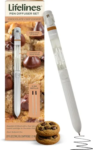 Vista 12 de Set de Difusor de Bolígrafo Lifelines, Escape Natural 3-Pack – Bolígrafos Esféricos Negros de 1mm con Mezclas de Aceites Esenciales Aromatizados