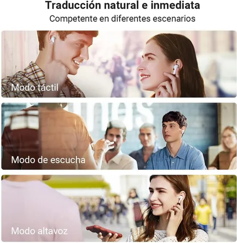 Vista 3 de Timekettle M3 Auriculares de traducción de idiomas 3 en 1, 43 idiomas y 96 acentos, traductor offline, sin suscripción, para explorar la vida