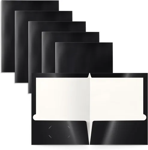 Vista 19 de Better Office Products Carpetas de papel laminado brillante con 2 bolsillos, colores surtidos, tamaño carta, caja de 25 carpetas de colores surtidos