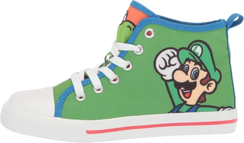 Vista 8 de SUPER MARIO Brothers Mario Luigi Nintendo - Zapatos deportivos de caña alta y con cordones para niños pequeños talla 7 a 12