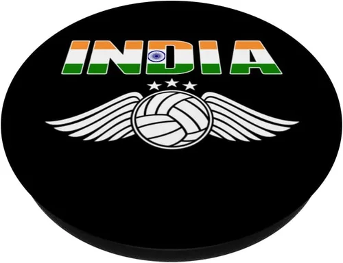 Vista 2 de India Volleyball Fans Jersey Pride Indian Flag Sport Lovers PopSockets Swappable PopGrip