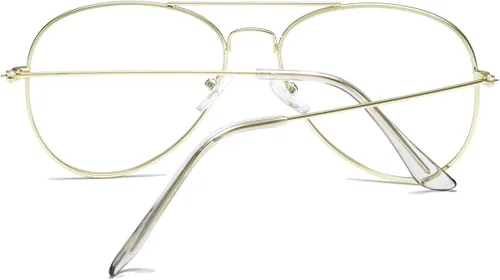 Vista 6 de AISSWZBER Lentes de aviador transparentes con marco de metal clásico prémium