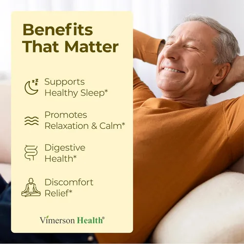 Vista 2 de Suplemento natural de apoyo para el sueño de manzanilla con jengibre, canela y BioPerine; mejora los ciclos de sueño, la salud digestiva, la flora