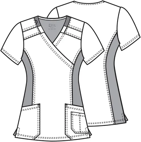 Vista 6 de Cherokee Camiseta quirúrgica de ajuste contemporáneo para mujer con panel de punto elástico CK680