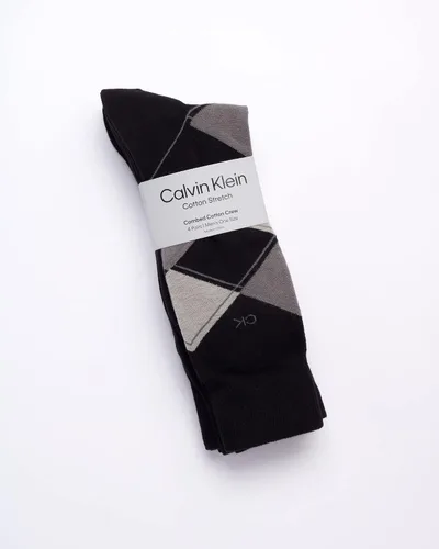 Vista 2 de Calvin Klein Calcetines de vestir para hombre - Calcetines de mezcla de algodón: patrones y sólidos (paquete de 4)