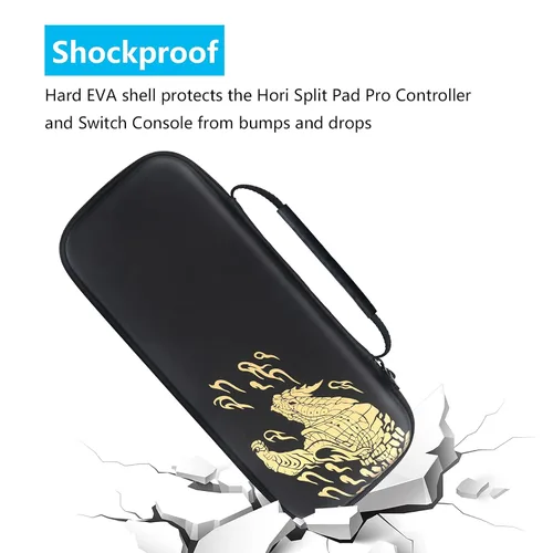 Vista 3 de DEMOORY Hori Split Pad Pro Case, Carry Case for Hori Switch Split Pad Pro Controller, Portable Hard Shell Protective Travel Carrying Bag with