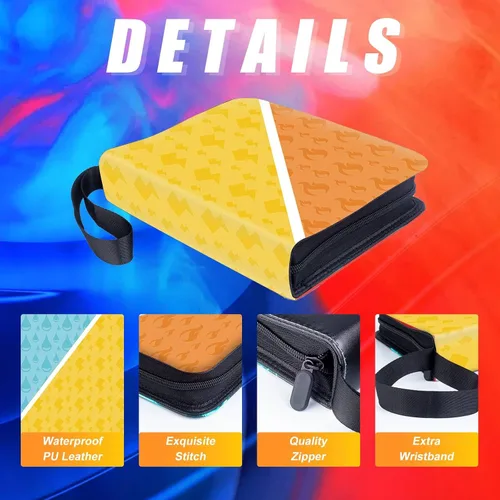Vista 2 de Carpeta de tarjetas de 4 bolsillos compatible con tarjetas PTCG, soporte para tarjetas TCG, colección de juegos de cartas intercambiables, se adapta