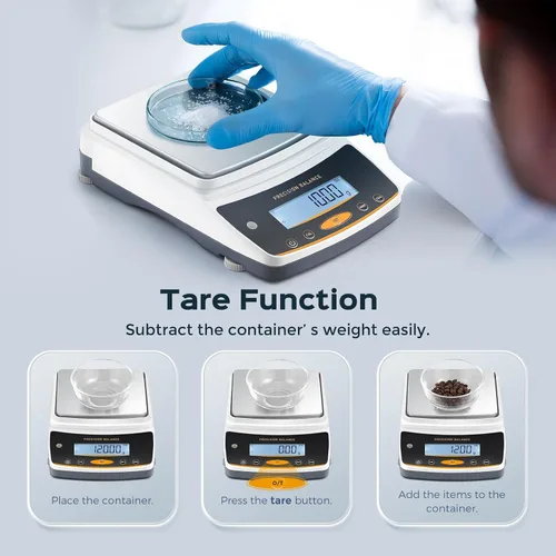 Vista 6 de Bonvoisin Báscula de laboratorio: 176.37 oz x 0.00 oz, báscula digital recargable con interfaz RS232, precisión de 0.00 oz