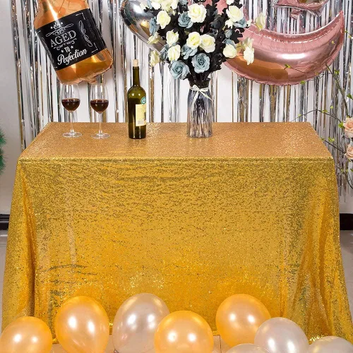 Vista 77 de JYFLZQ Mantel de lentejuelas azul bebé de 50 pulgadas, pequeño, redondo, brillante, para boda, fiesta de cumpleaños, baby shower
