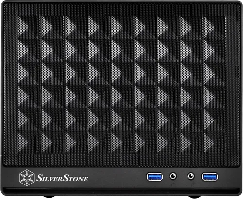 Vista 2 de SilverStone Technology Ultra Compact Mini-ITX - Carcasa para computadora con panel frontal de malla, color negro (SST-SG13B-USA)