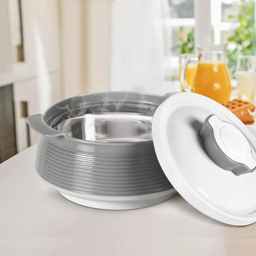 Vista 4 de Milton Cacerola para comida caliente, olla caliente de acero inoxidable con aislamiento de doble pared interior con tapa, caja de servir