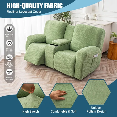 Vista 24 de Gennia Funda Impermeable para Silla Reclinable, Fundas Elásticas para Sofá Reclinable con Bolsillos, Fundas Lavables para Silla Reclinable Lazy Boy