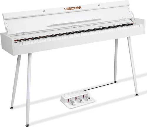 Vista 8 de Uiscom Piano digital, peso de 88 teclas, eléctrico, de escritorio a tocador de madera, teclado progresivo, acción de martillo, perfecto