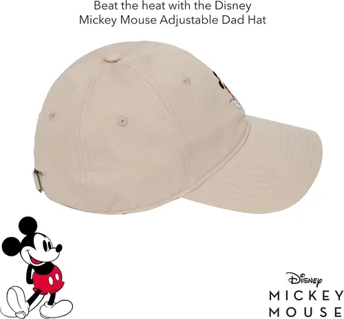 Vista 5 de Concept One Disney Mickey Mouse Embroidered Cotton Adjustable Dad Hat with Curved Brim