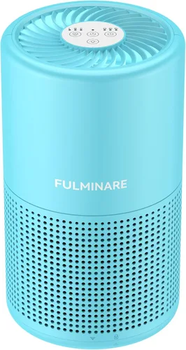 Vista 15 de FULMINARE Purificadores de aire para el hogar dormitorio H13 HEPA purificador de aire, 3 velocidades, temporizador, 24 dB, pequeño mini purificador