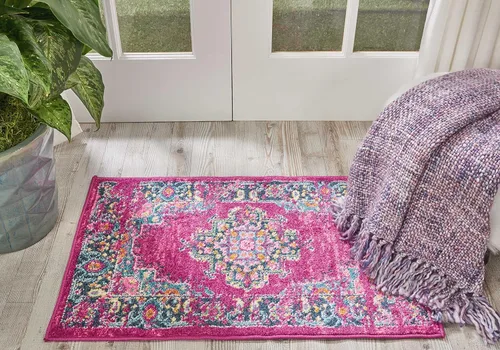 Vista 55 de Nourison Passion Alfombra marfil/negro, de 2 pies 2 pulgadas x 10 pies, fácil de limpiar, no desprende pelo, para habitación, sala, comedor, cocina