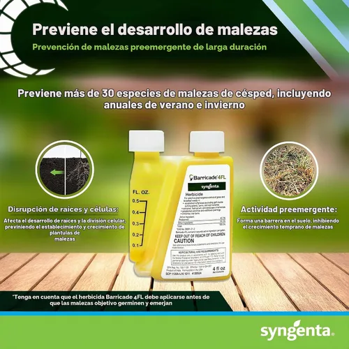 Vista 3 de Barricade 4FL Herbicida Concentrado - Control de malezas preemergente - Prevención de malezas de hoja ancha de larga duración para césped, césped