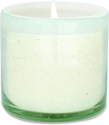 Vista 9 de Paddywax La Playa, Vela perfumada de agave azul salado en vidrio de burbujas soplado a mano reutilizable, vela de cera de soja con aproximadamente