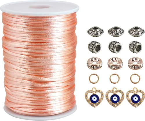 Vista 11 de Nuevo 20bundles 200Yards 0.098 in Satin/Rattail Cordón de seda para collar, pulsera, cordón de cuentas