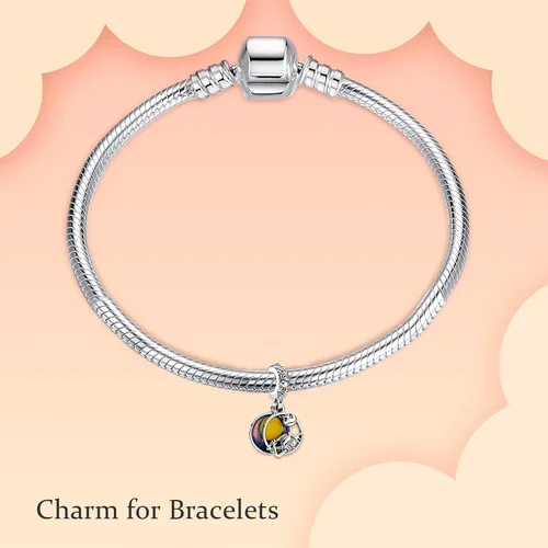 Vista 3 de H.ZHENYUE Winnie Characters S925 Silver Charm for Bracelet Necklace Sterling Silver Dangles for Women