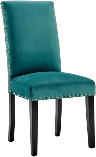 Vista 10 de Modway Parcel Performance - Juego de 2 sillas auxiliares de terciopelo para comedor, color azul marino
