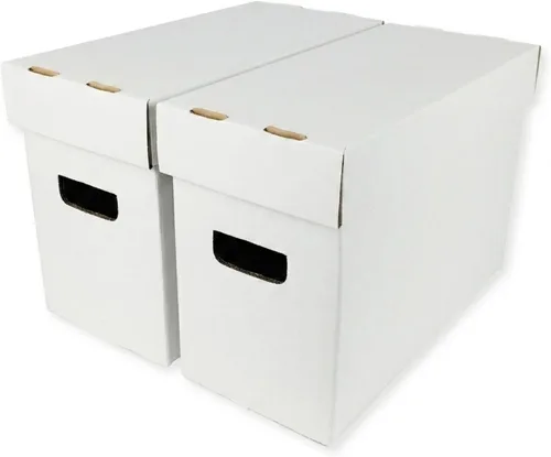 Vista 10 de Max Protection Cajas de almacenamiento de cómics, paquete de 1, cartón corto para 150 a 175 cómics, diseño de doble grosor, caja apilable de alta