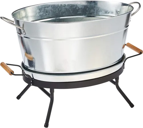 Vista 5 de TableCraft. Recipiente galvanizado para bebidas. Capacidad de 5,5 galones.