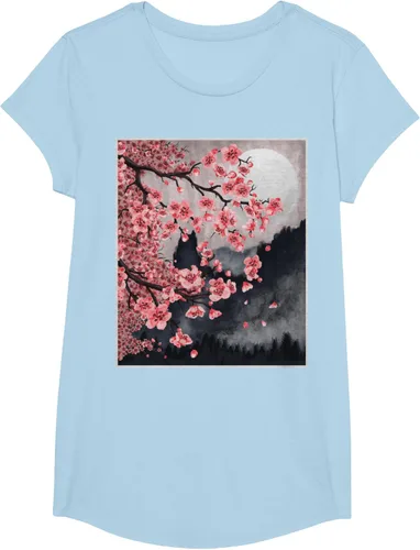 Vista 19 de Sakura - Camiseta japonesa de cerezo en flor japonesa, Negro, S