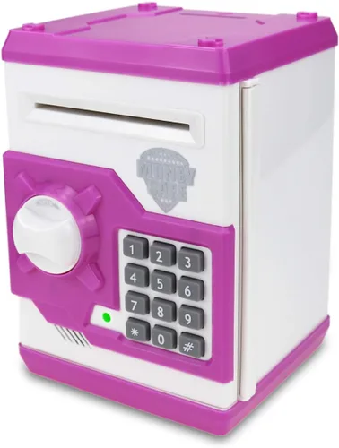 Vista 12 de Hucha para niños con contraseña electrónica, alcancía para niños de 3 a 14 años Negro y rojo