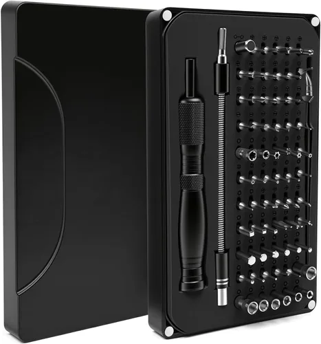 Vista 12 de Juego de destornilladores de precisión de 142 piezas para electrónicos – Kit de herramientas de reparación multi-bit para iPhone, MacBook, laptop