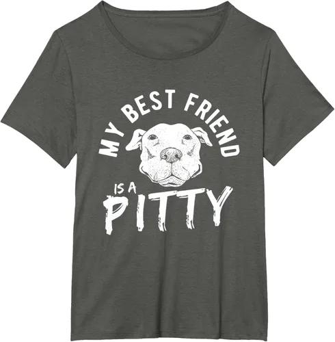 Vista 67 de My Best Friend Is A Pitty Pitties Pitbull - Camiseta Negro