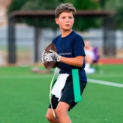 Vista 6 de Guantes de fútbol para niños, guantes de receptor ancho de silicona con agarre mejorado para jóvenes