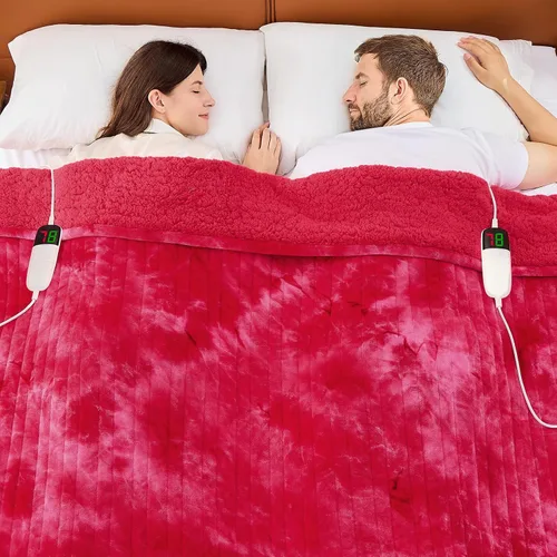 Vista 15 de greenoak Manta eléctrica con calefacción, manta térmica de piel sintética Sherpa para sofá cama, regalos cálidos de invierno para mujeres/ella