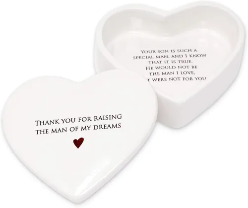 Vista 11 de Regalo para mamá de Susabella - Regalo de boda para madre de la novia o madre del novio, caja de cerámica para recuerdos en forma de corazón o caja