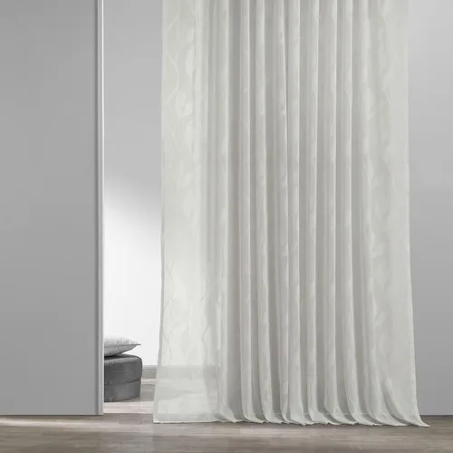 Vista 2 de HPD Half Price Drapes SHCH-11729-84 - Cortina transparente de lino con estampado (1 panel), 50 x 84, Avignon Vine