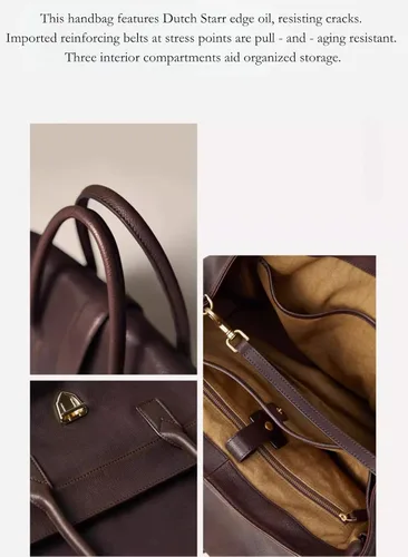 Vista 8 de Bolso de lujo del diseñador del bolso de cuero genuino para las mujeres bolsos de cuero suave lujo gran capacidad bolsa de mano trabajo