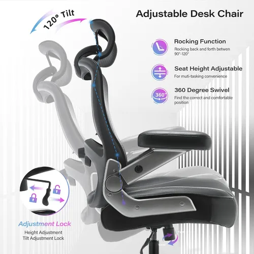 Vista 7 de Silla de oficina grande y alta de 600 libras, silla de escritorio ejecutiva