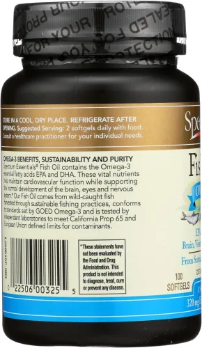 Vista 2 de Spectrum Essentials Spectrum - Aceite de pescado, 1000 mg, 100 cápsulas blandas, de pescado cosechado de forma sostenible (paquete de 2)