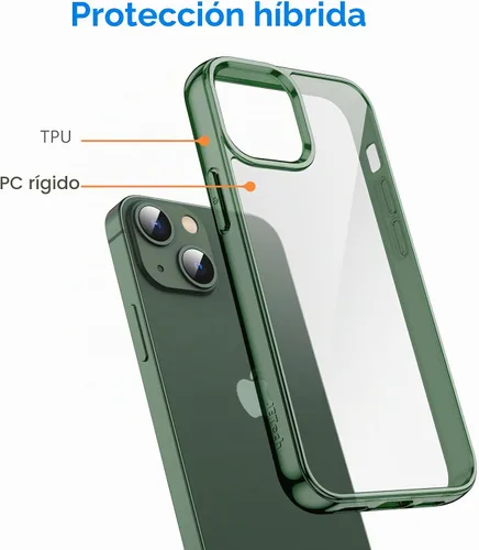 Vista 3 de JETech Funda para iPhone 13 mini, antiamarilleo, verde alpino