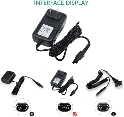 Vista 5 de Cable de alimentación del cargador compatible con la afeitadora Philips Norelco SensoTouch 1150X 1160CC 1180X