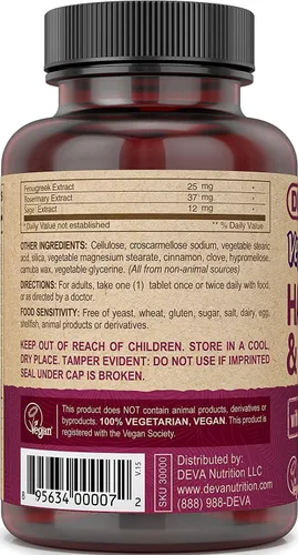 Vista 2 de Suplemento para el cabello y la piel con 500 mcg de biotina - 90 tabletas, 1 paquete