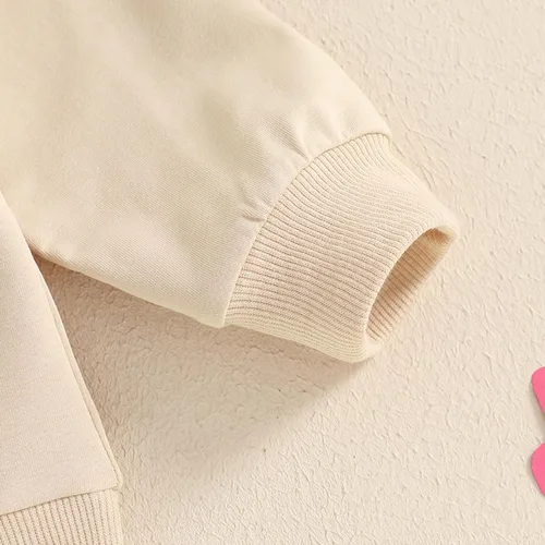 Vista 2 de Traje de San Valentín para bebé, niña, niño, traje de San Valentín, sudadera de manga larga con estampado de corazón
