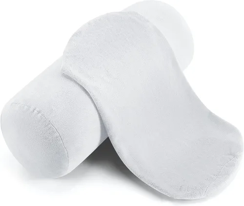 Vista 9 de Newwiee 2 fundas de almohada cilíndricas para el cuello cervical con cremallera de 16 x 6 pulgadas, rollo de cuello redondo, funda de almohada Azul