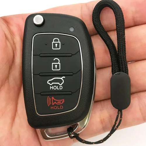Vista 3 de Funda de repuesto para llave de automóvil con control remoto para Hyundai Sonata Santa Fe (2), Negro