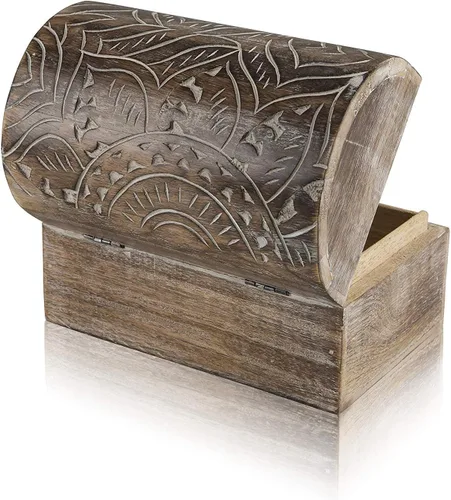 Vista 3 de Grandes ideas de regalo de cumpleaños, caja de joyería decorativa hecha a mano, caja del tesoro, organizador de joyas, caja de recuerdos, caja
