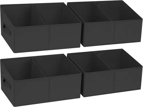 Vista 71 de DIMJ Contenedores de almacenamiento trapezoidales para ropa, 4 paquetes organizadores de armario y cestas de almacenamiento, cestas plegables